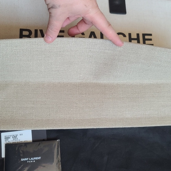 USED ONLY TWICE - RIVE GAUCHE 'LARGE' TOTE BAG IN PRINTED CANVAS AND LEATHER - Picture 16 of 17